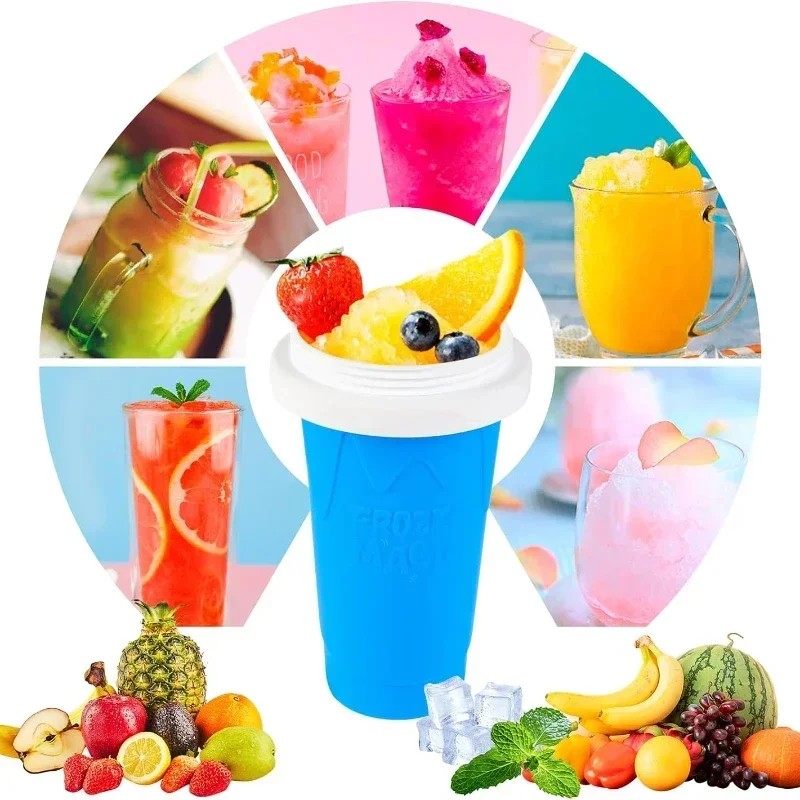 Squeeze Cup Magic Quick Frozen Smoothies Cupfor Juices Milk Ice Cream Make Double Layers Silica Cup