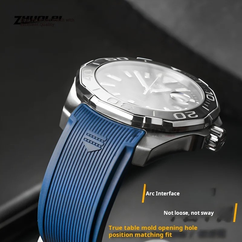 22mm For Tag Heuer CARRERA AQUARACER 300 WAY201A WAY211C Watch band Rubber Silicone Strap men