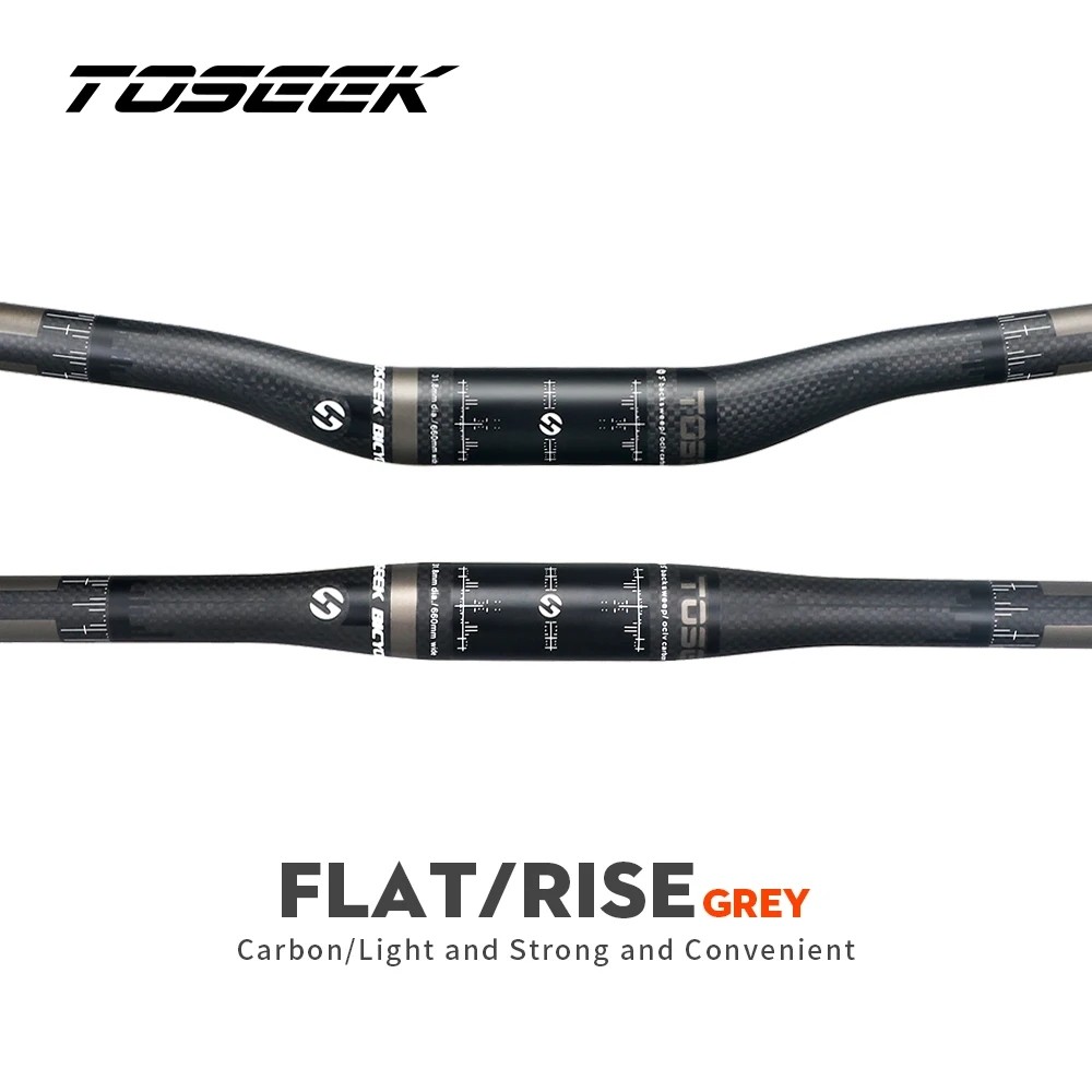 TOSEEK Carbon Fibre Handlebar MTB Bicycle Handle Bar Parts 31.8mm Rise/Flat Handlebars