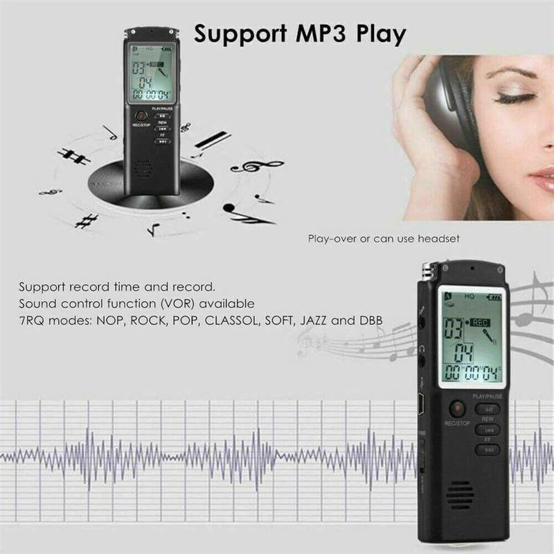 Voice Recorder - Voice Activated Recorder with Earphone & USB Charge Cable, Digital Voice Recorder