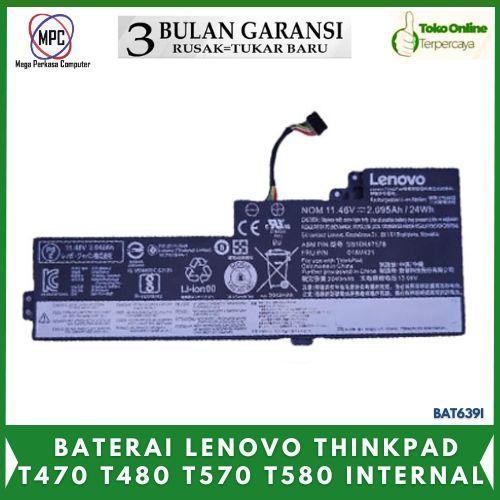 Baterai Lenovo Thinkpad T470 T480 T570 T580 Internal Original
