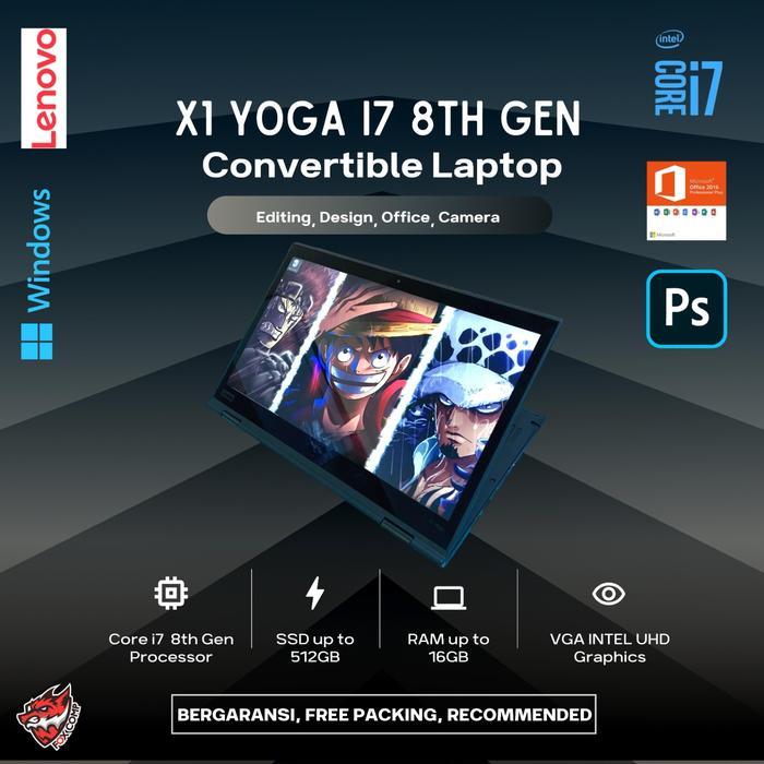 Laptop Lenovo Thinkpad X1 Yoga Core I7 / I5 Gen 8 Ram 16Gb 2 In 1 Tablet Terlaris