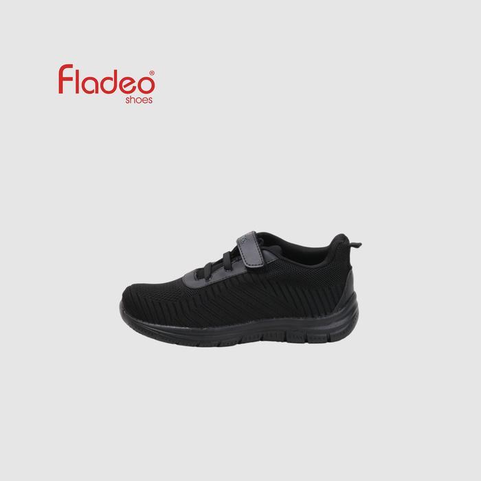 Fladeo F24/KSBR276-1PR/Sepatu Sneakers Sepatu Sneakers Anak Hitam dengan Velcro Nyaman dan Ringan Uk