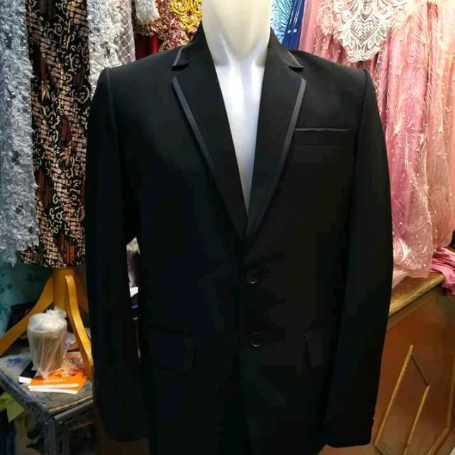Jas Pria Hitam Bhan Jet Back Jas Pria jumbo Tebaik - Hitam, S