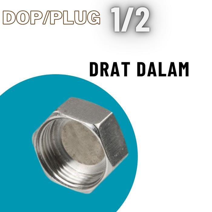 NEW tutup drat dalam 1/2" stainless/Kuningan plug dop pipa penutup kran