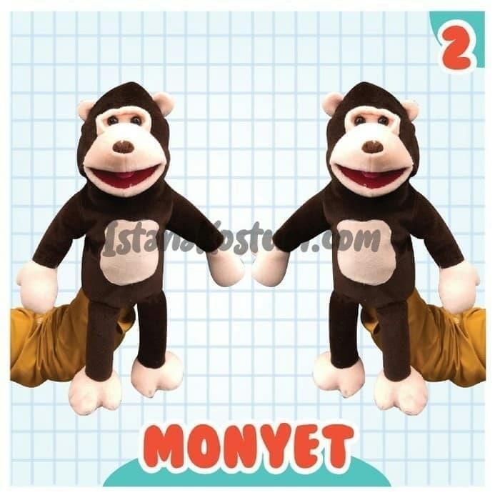 Boneka Tangan Muppet Hewan Monyet|Boneka peraga Dongeng lucu|Mainan