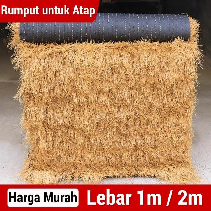 Dekorasi Atap Rumput Sintetis Lebar 1m/2m Panjang 0,5-20m Warna Kuning