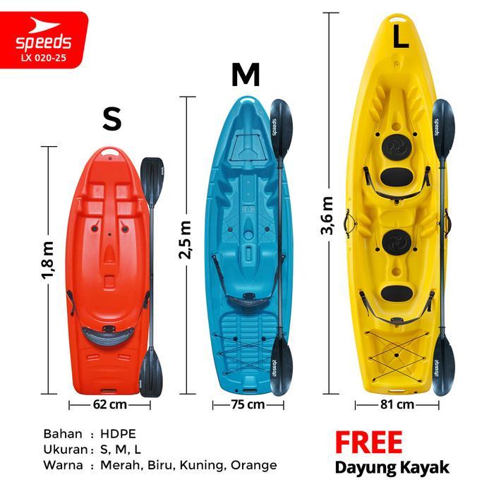 SPEEDS Perahu Kayak Sampan Perahu Mini Kano Dayung Olahraga Air Paddle Kano Tradisional 020-25