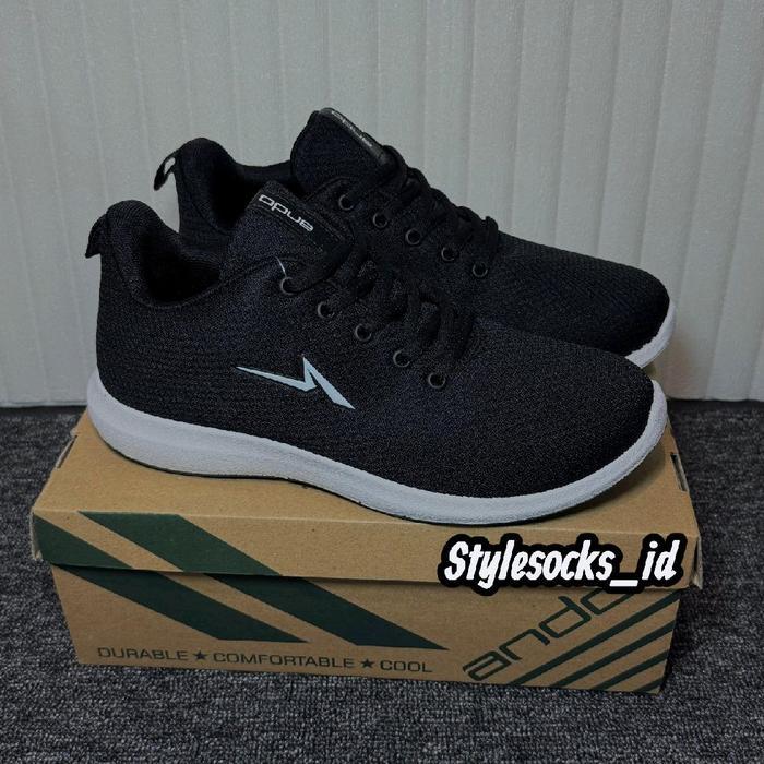 Sepatu Sekolah Ando Hitam Putih / Sepatu Ando Orlin Original 100%