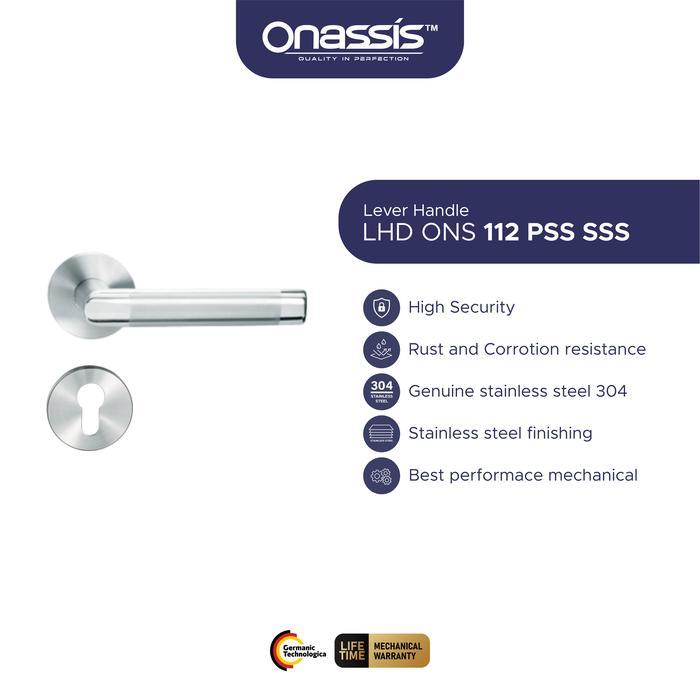 Onassis KUNCI PINTU ONASSIS LHD/ONS 112 PSS SSS Finishing Polished Satin Bahan Stainless Steel 304