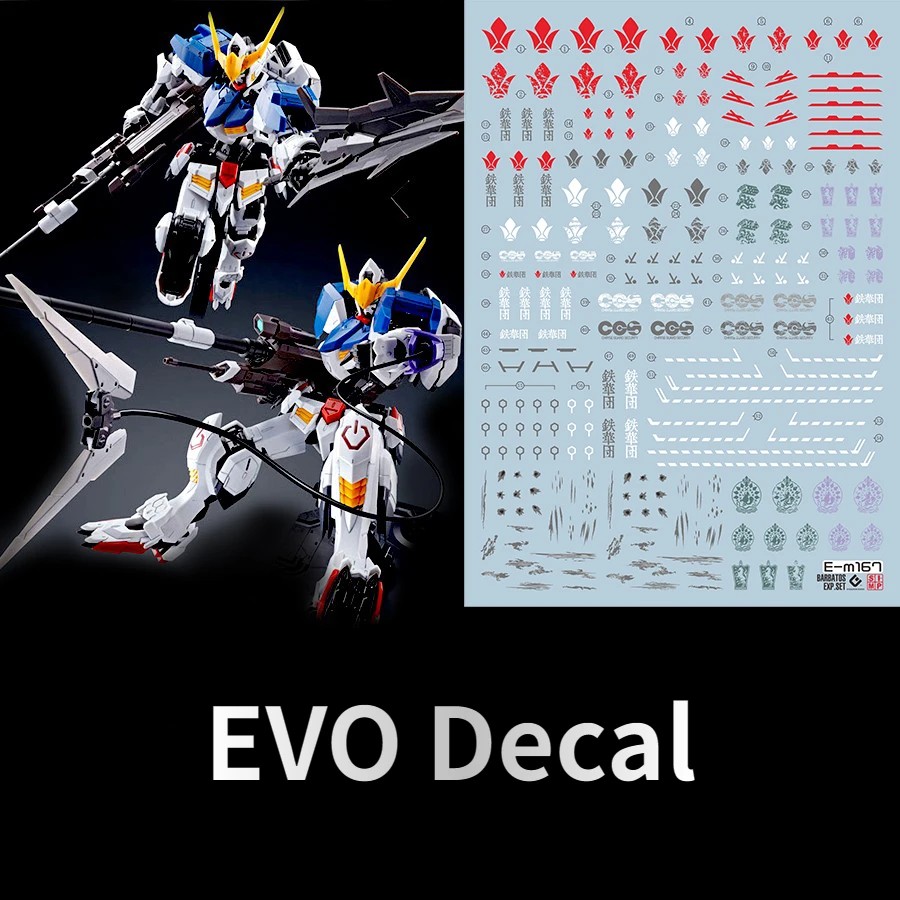 EVO Decal E-M167B for MG 1/100 BARBATOS Expansion Parts Set Fluorescent Water Stickers for Assembly