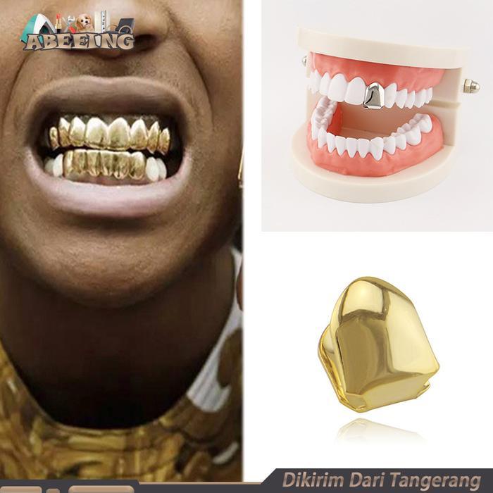 Grillz Gigi Hip Hop Gigi Emas Silver Rose Gold Single Teeth Grillz