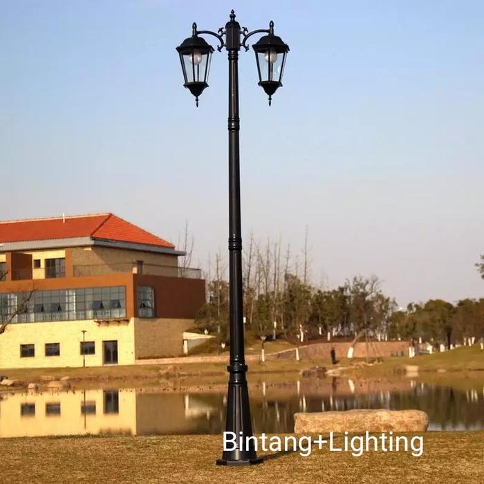 Lampu taman Outdoor lampu jalan cabang 2 Tinggi tiang 3 meter seri 142