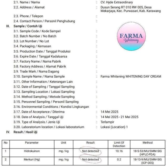 FARMA WHITENING WDC UPGRADE BPOM Aman Bumil Busui Perawatan Wajah Mencerahkan Pelembab