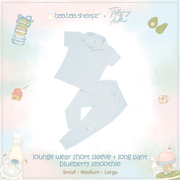 Baabaasheepz x Tiffany Pajamas Kids Short Sleeve Chef Baabaa / Pajamas anak baabaasheepz - Blue, S