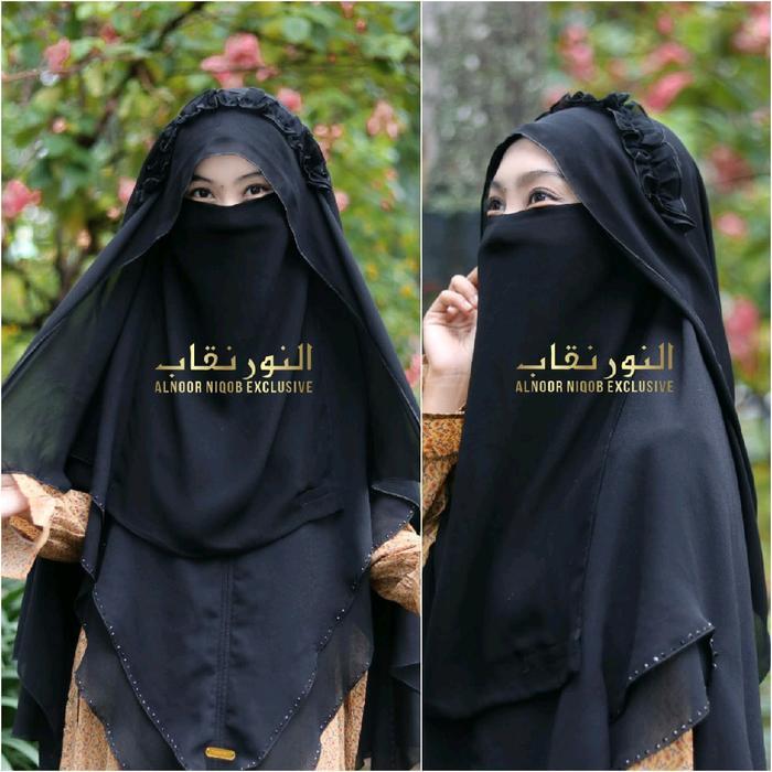 Alnoor Niqab Veil Bando Cadar Murah Niqob Ori Nikob Temboro Nikop Yaman Cadar Saudi Hitam Diskon