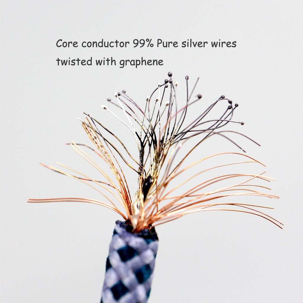 Graphene OCC Shielding Pure 99% Silver Mix Earphone Cable For Onkyo IE-C1 C2 C3 IN-EAR MONITOR