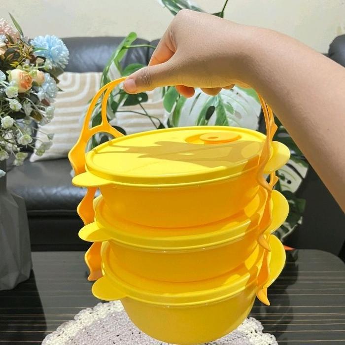 Tupperware  Carry All Bowl Set Rantang Susun Bulat Buat Bekal Terbaru 