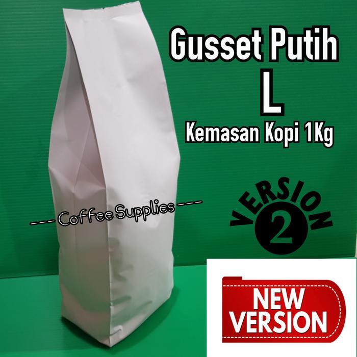 Grosir 100Pcs Gusset Non Zipper L Kemasan Kopi 1Kg Valve Non Valve Coffee Packaging 1Kg 1000G
