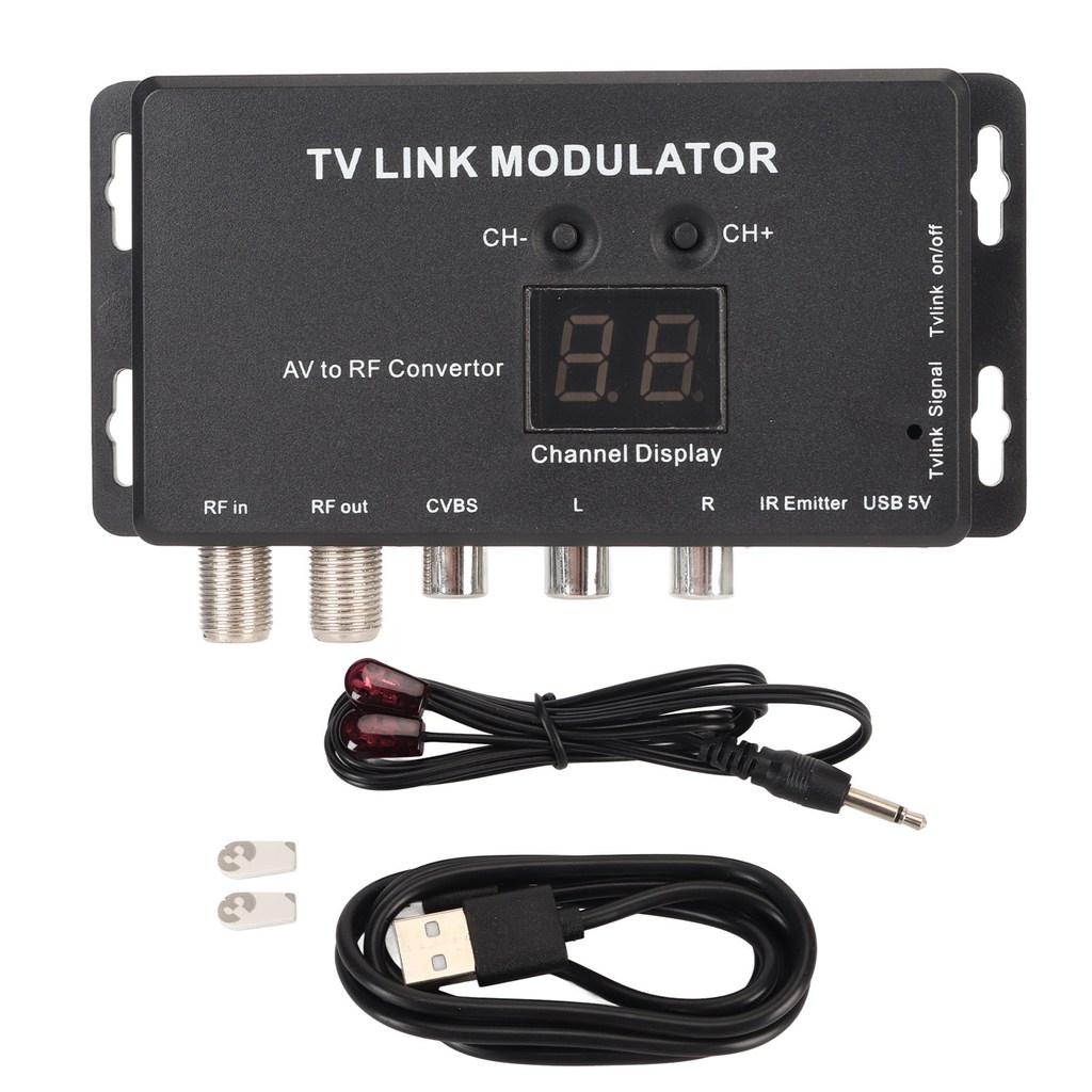 TV Link Modulator Adjustable Support PAL NTSC AV to RF Converter Professional UHF Modulator for A V
