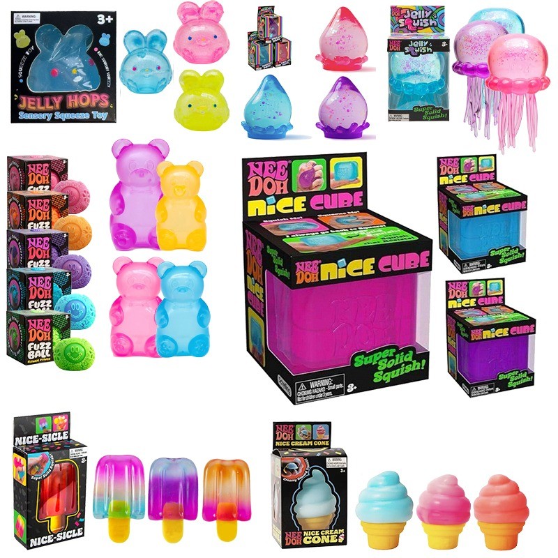Needoh Sensory Nice Cube Gummy Bear Soft Nice Cube Anti-Stress Stress Relief ADHD Non-toxic Squeeze