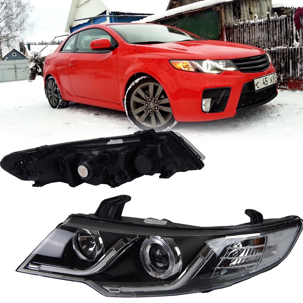 Car For KIA Forte 2009-2013 Headlights DRL Hella LED Bi Xenon Bulb