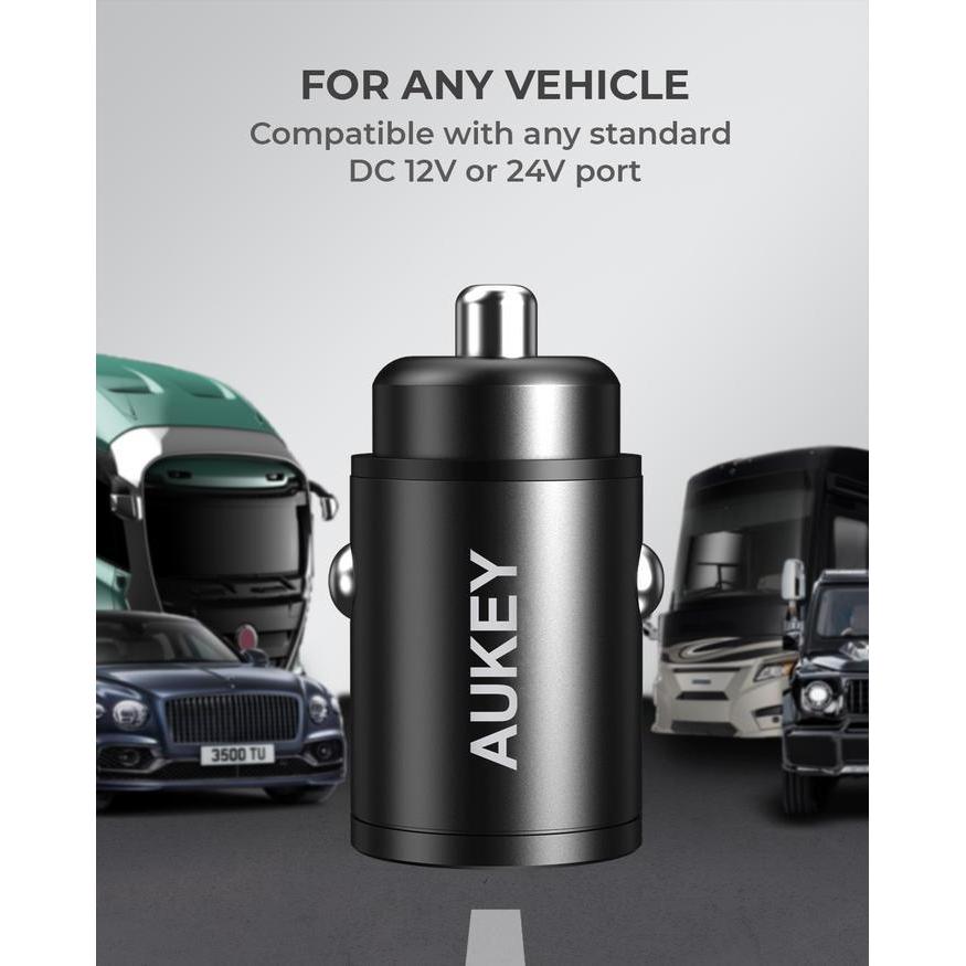 AUKEY Car Charger 30W Multi Port PD 3.0 QC 3.0 CC-A3 & CC-A4 - USB C & USB C