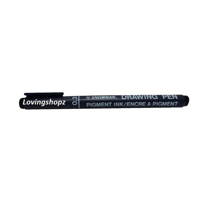 Pulpen Snowman Drawing Pen 0.3,Snowman 700 Drawing Pen 0.3 Stationery Hitam Peralatan - Hitam
