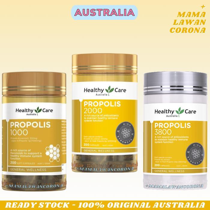 HEALTHY CARE Propolis 2000mg 200 Capsules 3800 2000 1000 mg Kapsul