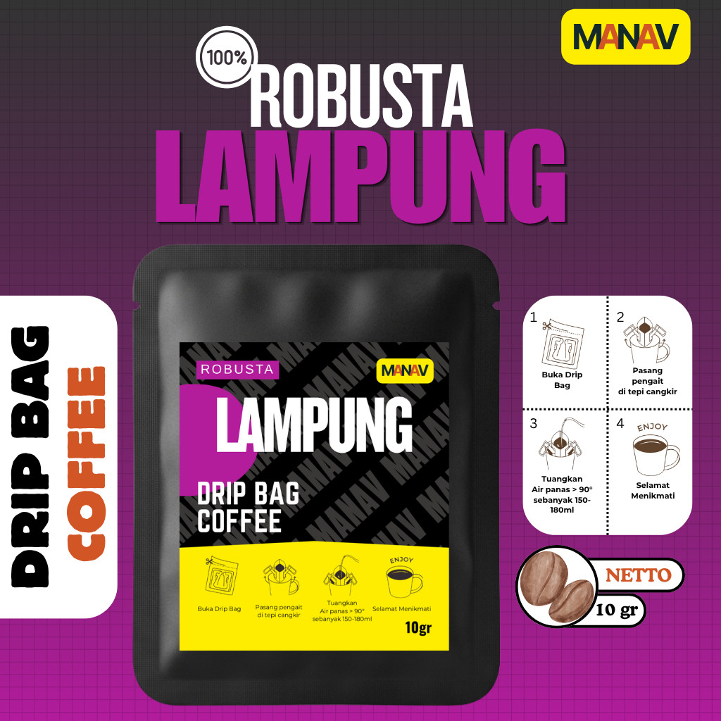 Kopi Robusta Lampung - Kopi Drip Bag Robusta Lampung / Drip Bag Coffee Robusta Lampung