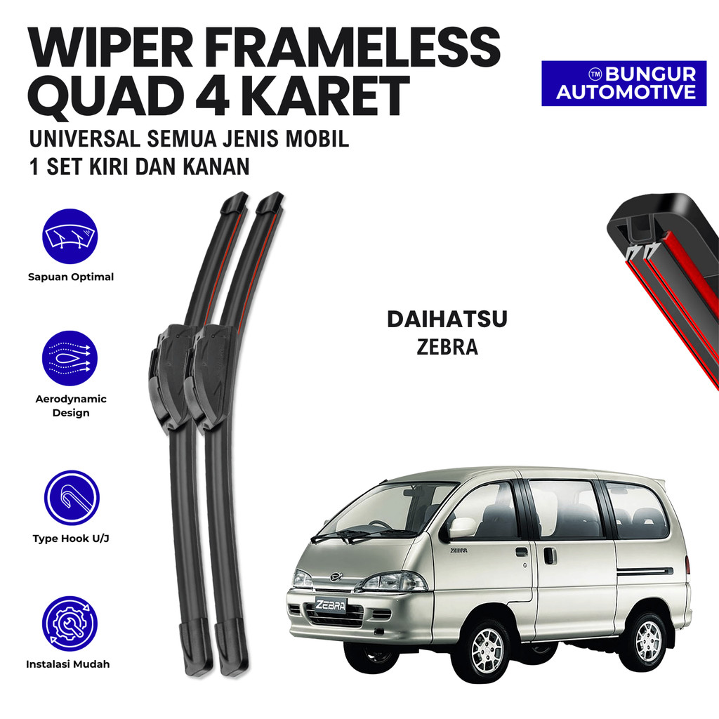 Wiper Daihatsu Zebra Quad Kaca Depan Mobil