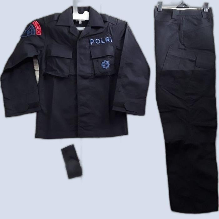 Baju Pdl Tactical Hitam Brimob (Bahan Halus - Portofino)
