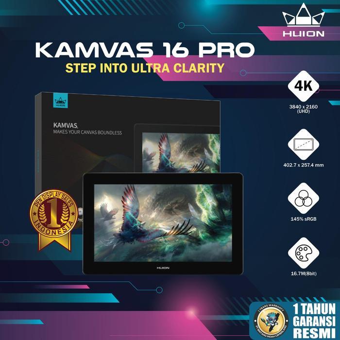 Ready Huion Kamvas 16 Pro Plus 4K GT-1562 pen Drawing Display - Garansi Resmi 1 Tahun