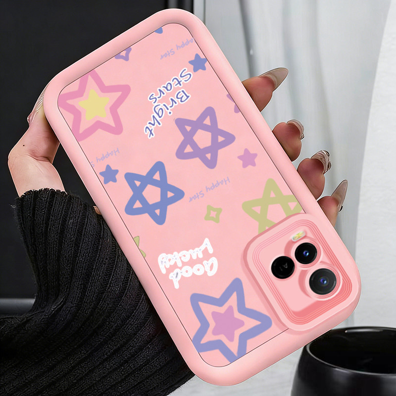 Casing Hp untuk VIVO Y21 Y21s Y21t Y21e Y21a Y21G Y33s Y33t Case Bintang grafiti berwarna Kasing  si