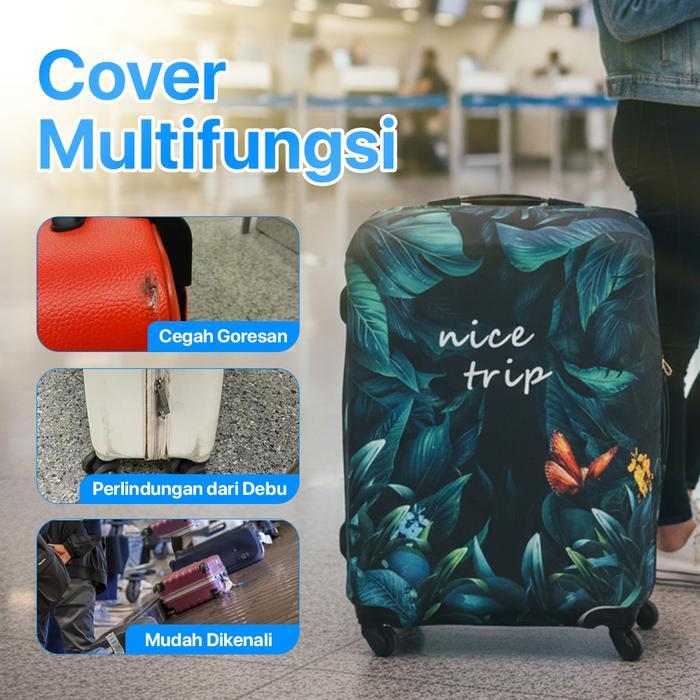 Sarung Pelindung Koper Elastis 22 - 24 inch Bahan Polyester Dengan 4 Pilihan Motif Luggage Cover