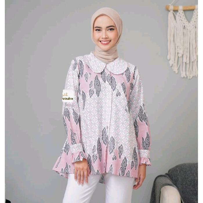 PROMO Blouse Maura - Baju Batik Kerja Super Jumbo XXXL L4 L5 L6 L7 L8 Baju Batik Wanita Kerja Model