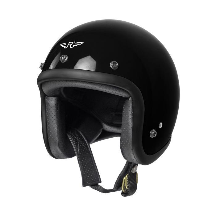 Rimc Helm Doja Black Glossy - Helm Motor Retro Klasik Sni