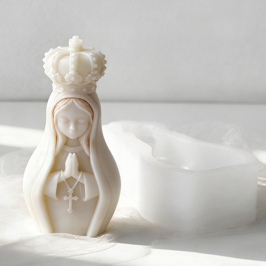 Praying Virgin Mold High Temperature Resistant Virgin Mary Silicone Mold 3d Virgin Mary Candle Mold