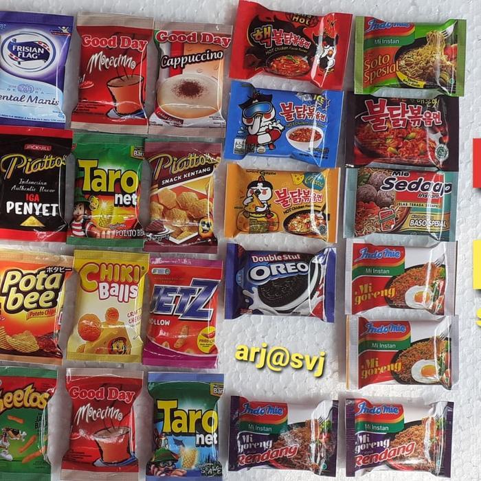 magnet kulkas miniatur snack