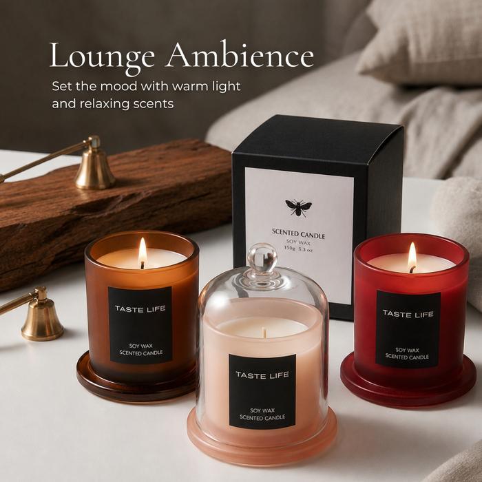 Eclat Candles Boutique Lounge Collection - Fresh Floral Woody Aromatherapy Soy Candle 150G 40H Es006
