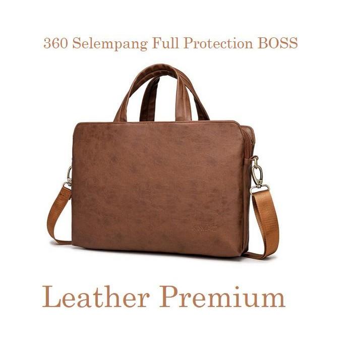 Laptop Asus ZenBook Pro Duo UX581 Tas Selempang Leather Sleeve Brown