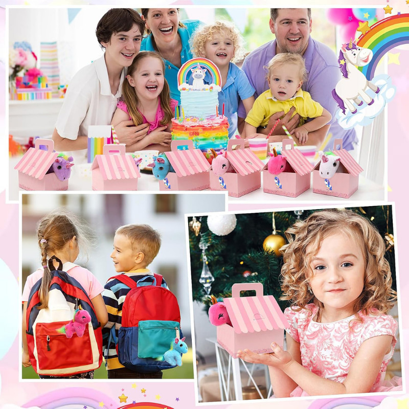 12/24/36Sets Unicorn Party Favors Stuffed Animal Adopt Me Unicorn Plush Keychain Birthday Gifts with