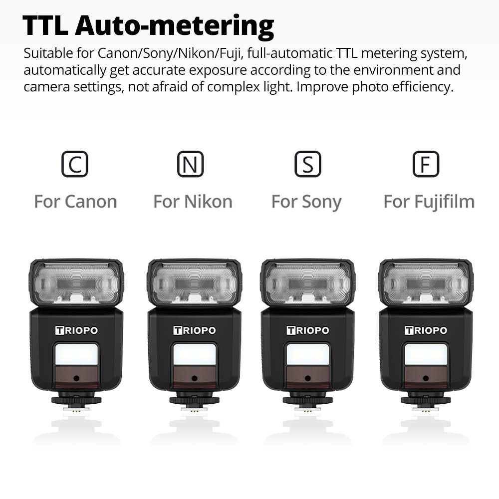 TRIOPO TR-350 2.4G Wireless TTL HSS Camera Flash Light Speedlite Pocket Size with LED modeling light
