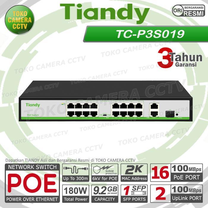 SKS SWITCH POE TIANDY 16 PORT TC-P3S019 POE SWITCH 16 PORT