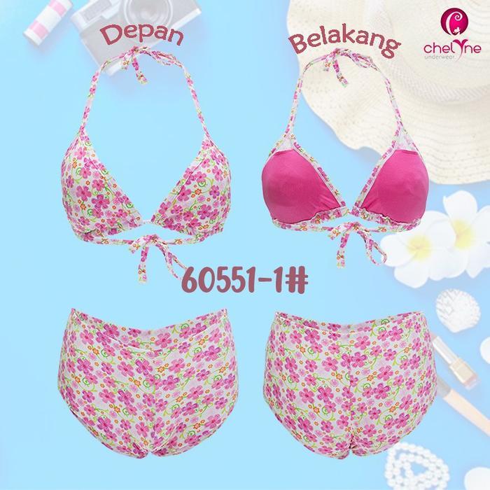 Bikini Swimsuit Motif 60551 Stelan Beachwear Lycra Spandex Nyaman - 60551-1