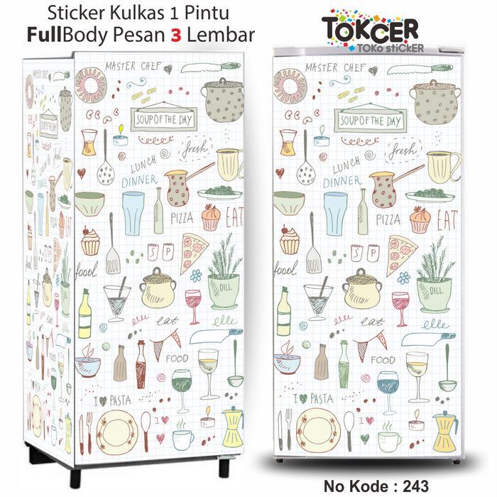 Stiker Kulkas 1 Pintu atau 2 Pintu STANDAR Motif MASTERCHEF SHABBY sticker