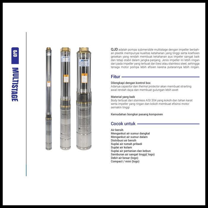 Inoto 3In 224 1Hp Kabel Pendek Pompa Air Submersible 75Qjd 224 Populer