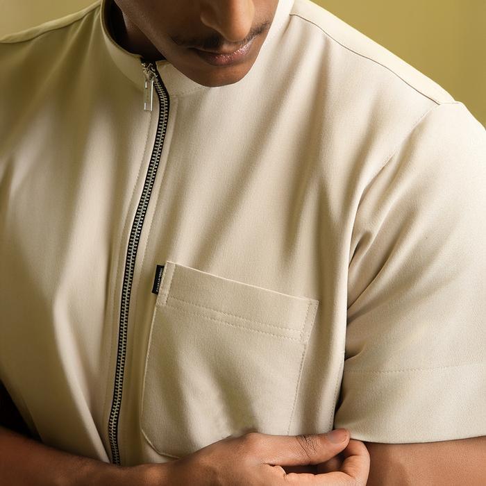 [Thobe Lite Series V2 - Expossed Zipper Short Sleeve] Thobe Studios / Thobe Pria Premium Fabric