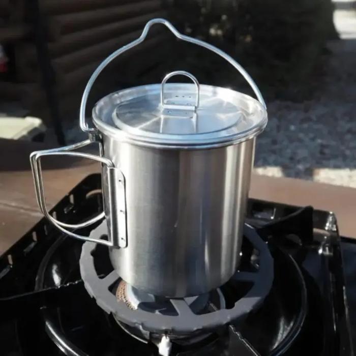 Daiso Leisure Cooker Hanging With Handle Alat Masak Camping Bushcraft Stainless