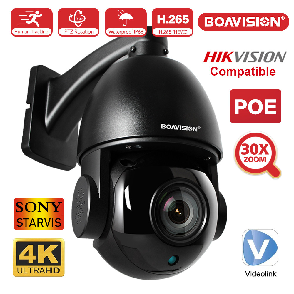 4K 8MP 5MP IP Camera Outdoor PTZ POE 30X Zoom H.265 Dome Speed Night Vision IR 80M CCTV Camera